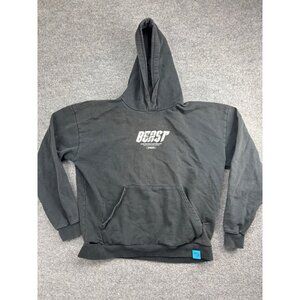 Mr. Beast Pullover Hoodie Men's Large Black Sweatshirt Kangaroo‎ Pocket Graphic